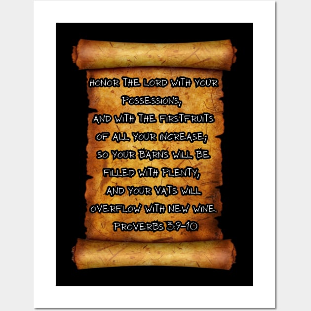 TITHING BLESSING PROVERB 3:9-10 ROLL SCROLL Wall Art by Seeds of Authority